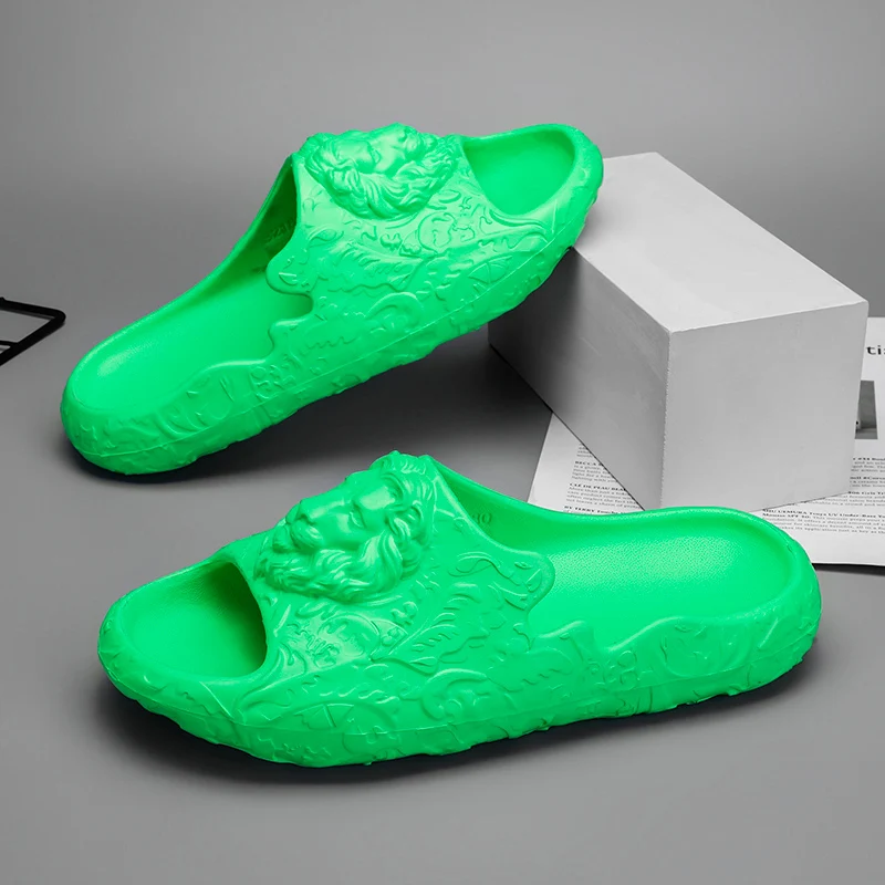 Slipper Summer Men Domineering Non Slip Bathroom Shoe Male Women Casual Comfortable Platform Slipper Conspicuous Soft Beach Shoe