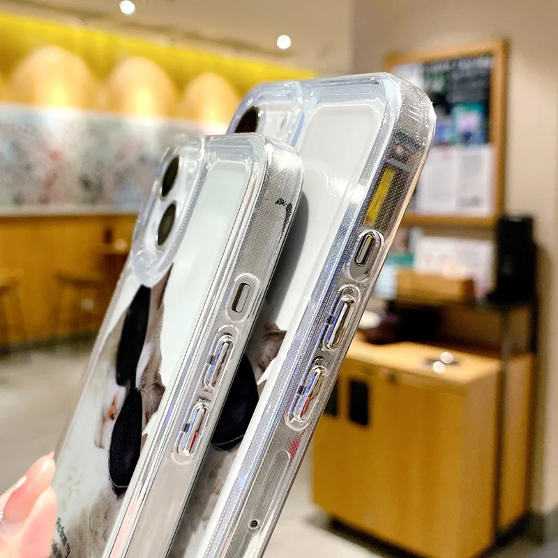 Cute Cats Clear Phone Case For Iphone 14 Pro Max Case iPhone 11 XR X XS Max 12 13 Pro Max 14 8 Plus SE Cover Soft Silicone Capa 