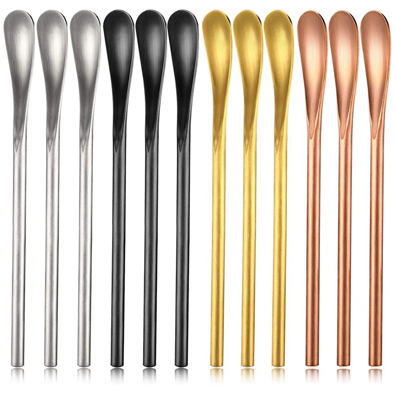 

Coffee Spoons Cocktail Tea Stir Sticks Spoons Espresso Beverage Drink Stirrer Spoons with Short Handle for Bar Home
