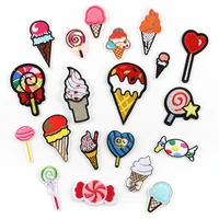 100pcslot luxury anime fun embroidery patch ice cream candy lollipop star love heart shirt bag clothing decoration crafts diy