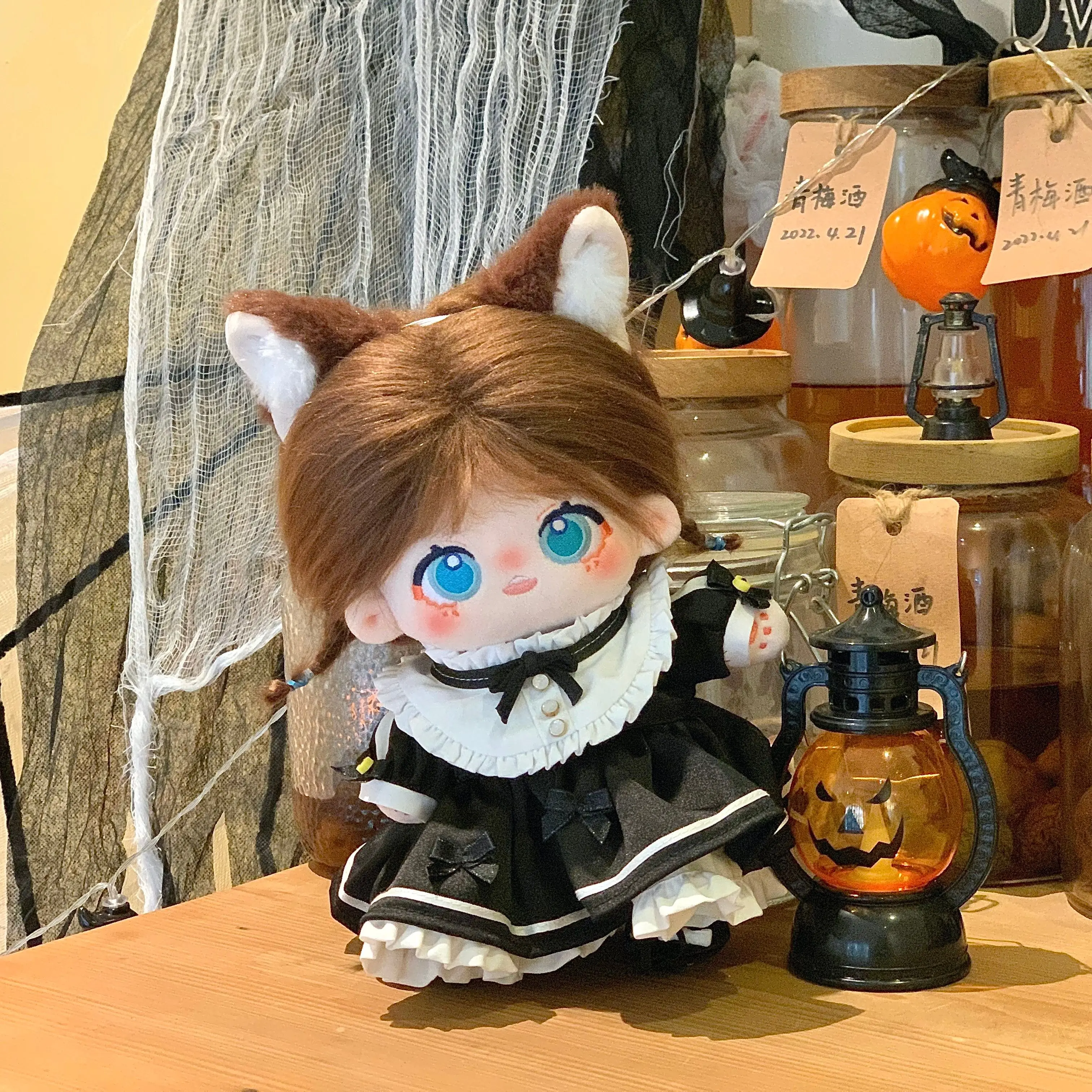 

Original No Attribute Cosplay Cute Squirrel Animal Beast Ear Tail 20cm Plush Stuffed Cartoon Doll Body Skeleton Toys Gift