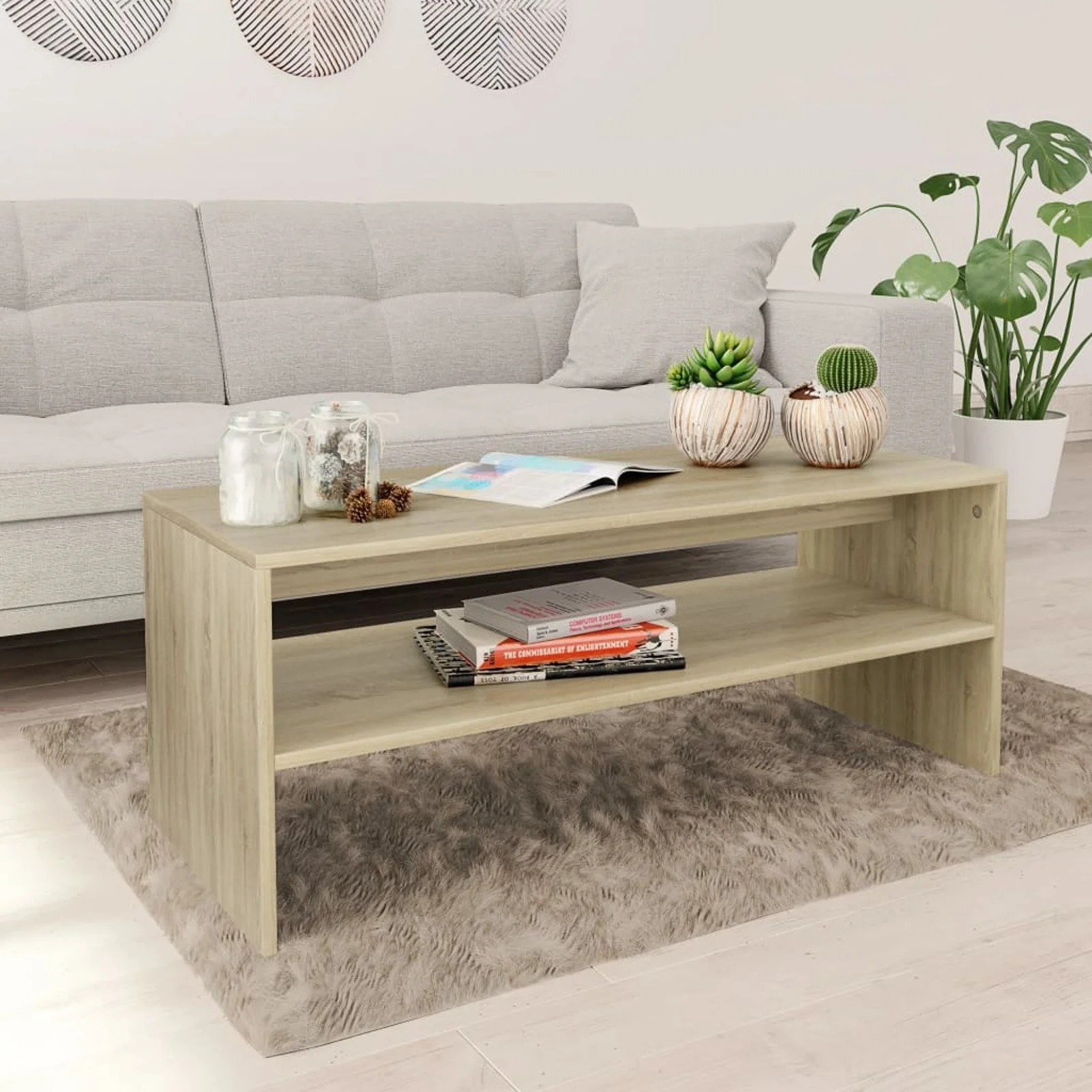 

Coffee Table Sonoma Oak 39.4"x15.7"x15.7" Chipboard