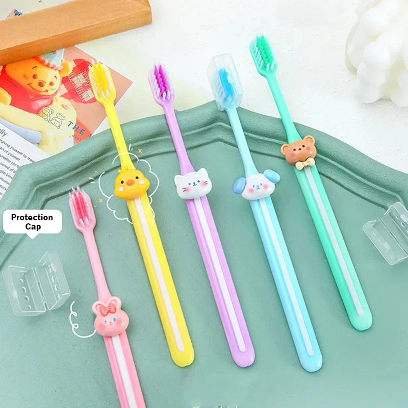 

Портативная зубная щетка карамельного цвета С Пылезащитным покрытием, Ультрамягкая щетка для взрослых и детей, щетка для глубокой очистки полости рта, подарок для детей