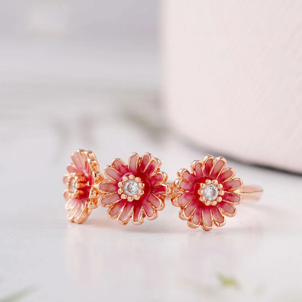 Pandora-Bague en argent 925 avec sac grill pour femme, conception de fouet, trois roses détruisent AndrRing, Sweet Romance, Niche, bijoux élégants