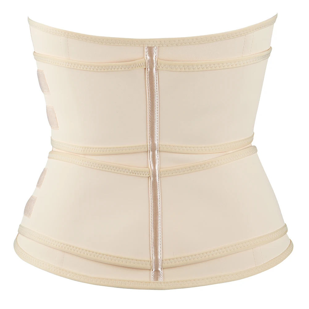 Женский корсет Fajas Girdle 9 стальной крючок и молния двойные ремни латексный