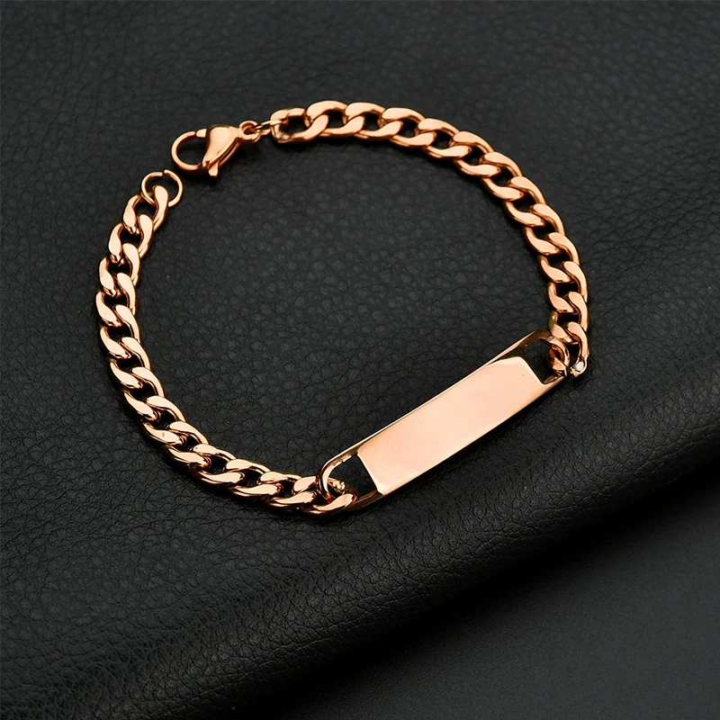 

Браслет Nextvance с гравировкой имени из нержавеющей стали цвета розового золота на заказ, персонализированные браслеты для мужчин, толстая цепь, ювелирные изделия в подарок