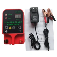 electric livestock fence energizer high voltage pulse controller poultry 10km farm fence waterproof lcd voltage display alarm
