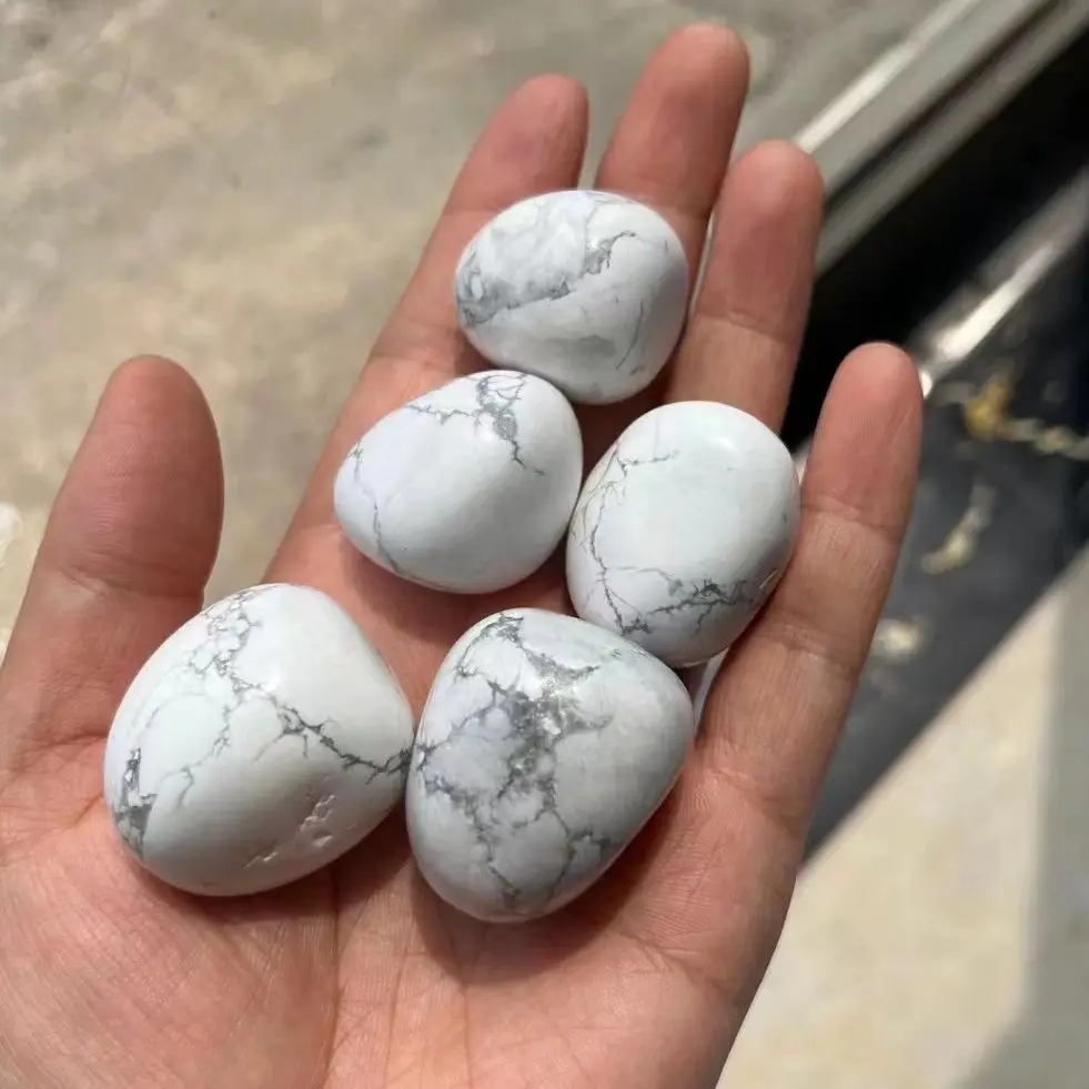 

White Howlite Turquoise Gravel Specimen Size Irregular Tumbled Stones Reiki Healing Crystals Quartz Mineral Aquarium Home Decor