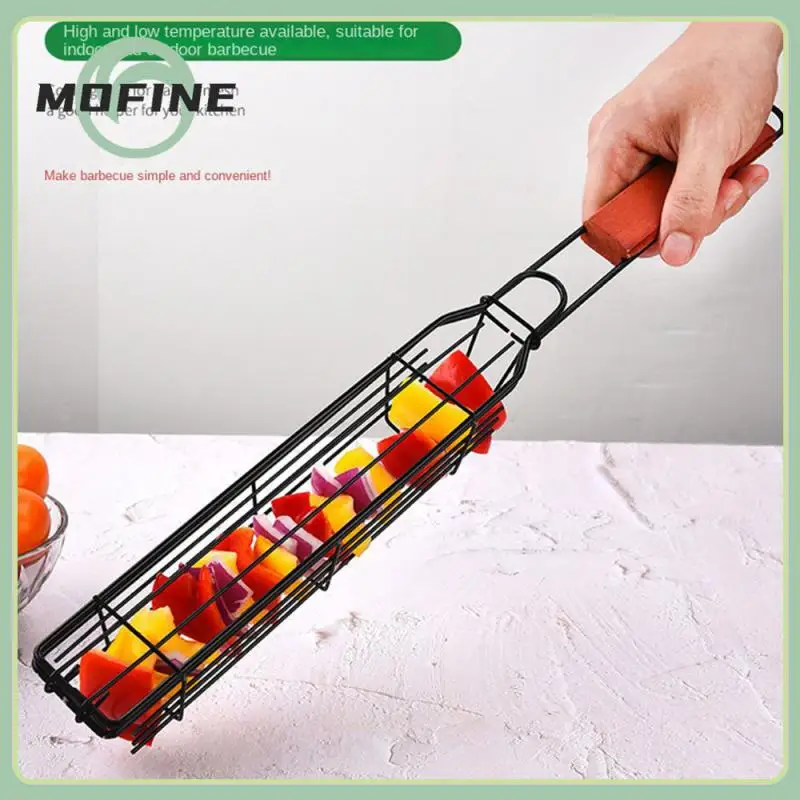 

Tough And Easy To Use Barbecue Grill Comfortable Handle Connection Ring Design Barbecue Cage Convenient Grill Barbecue Mat