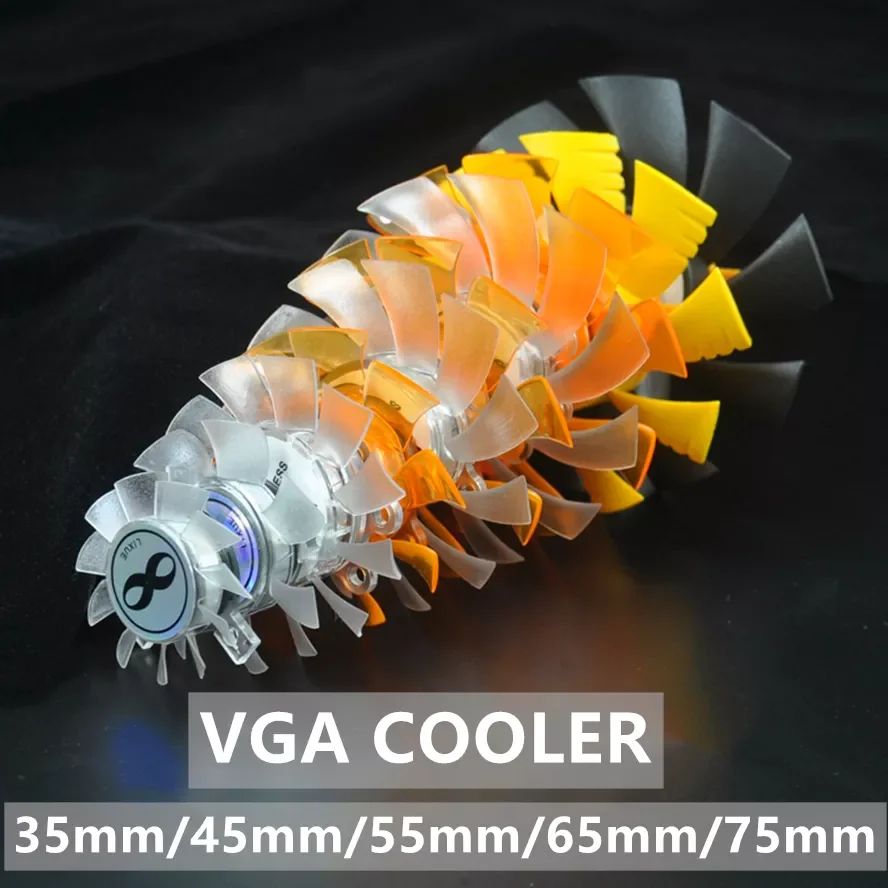 

35MM 45MM 55MM 65MM 75MM Diameter VGA Fan 25MM 26MM 42MM MANY Hole Spacing DC12V Fan Blade 2pin