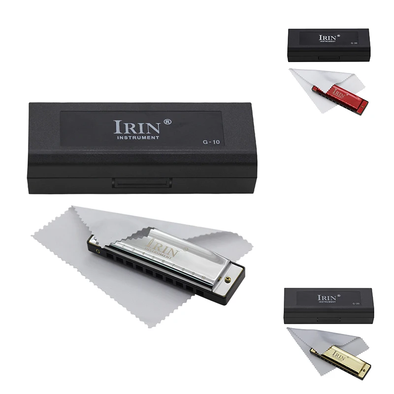 

New IRIN 10 Holes 20 Tone G Key Harmonica Blues Musical Instrument Diatonic Harp With Storage Box