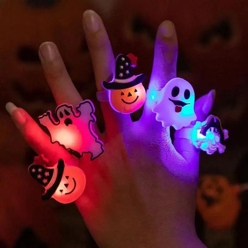

10/30pcs Halloween Glow Rings Glow Party Supplies Glowing Luminous Rings For Neon Party Toys Decorations Wedding Decors Gifts