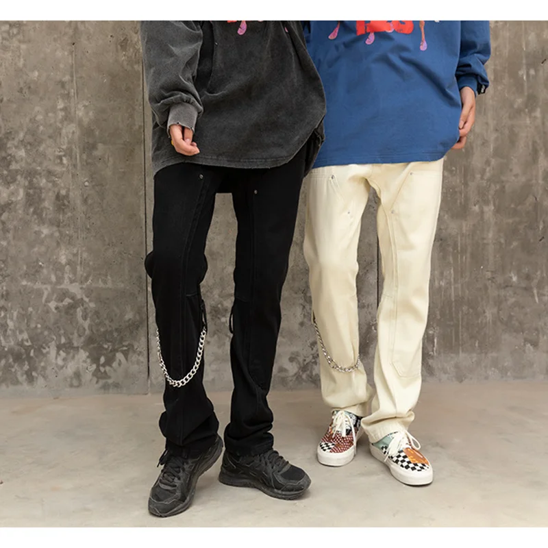 Streetwear Men 2022 New Pattern Black Pants Straight Pants Comfortable Temperament Loose Recreational Trousers Autumn Female