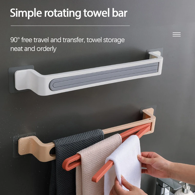 

Вращающийся держатель для полотенец в ванную комнату 2023 крючок для ванной комнаты настенный кухонный стеллаж для хранения принадлежности ...