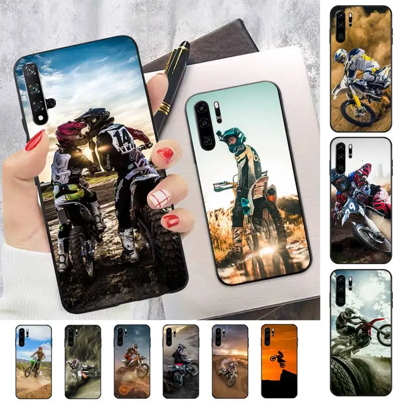 

Moto Cross motorcycle sports Phone Case for Huawei P30 40 20 10 8 9 lite pro plus Psmart2019