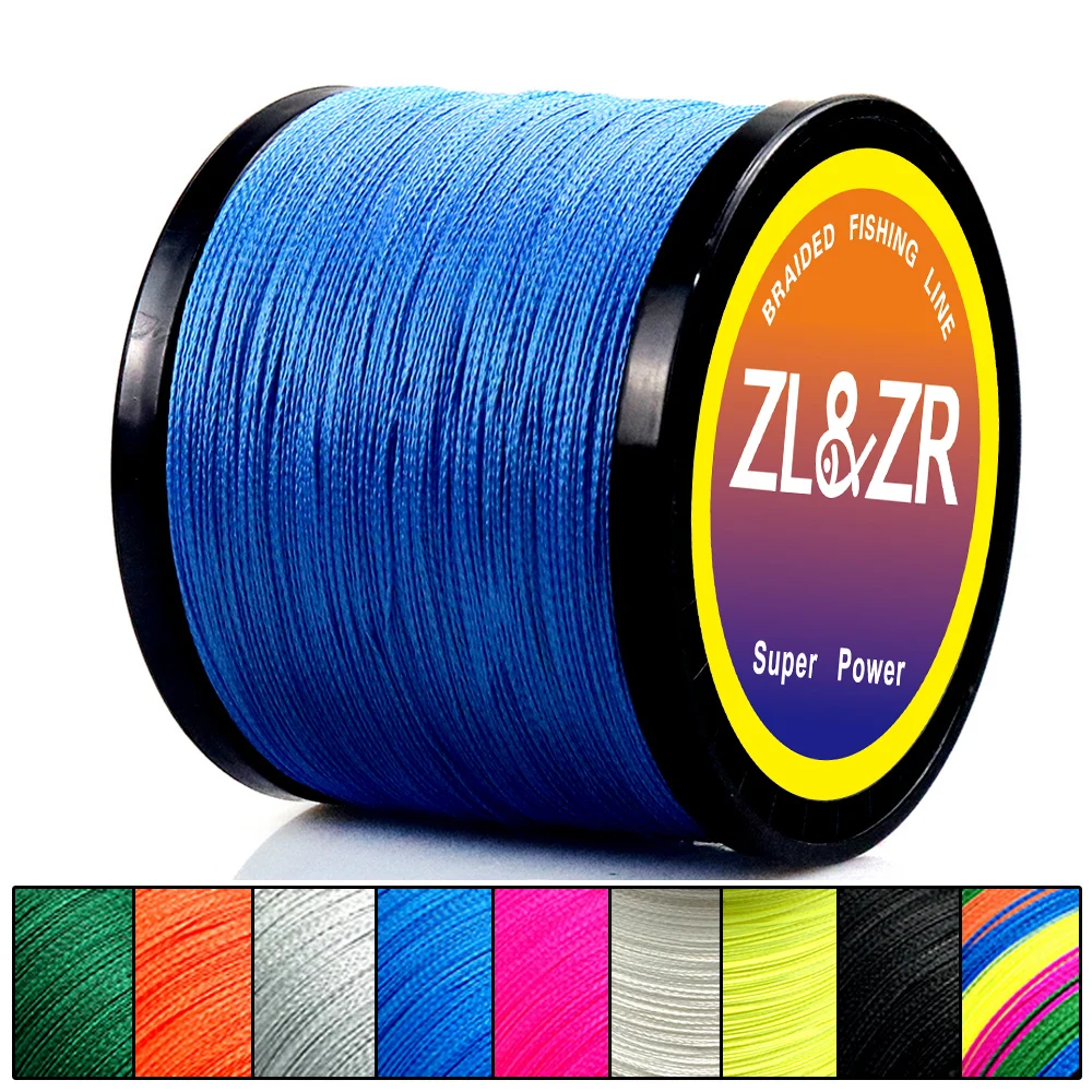 ZL&ZR 1000M 500M Carp Fishing Line 0.11-0.55mm 10 Color Multifilament PE Braided Fishing 4 Strands Braided Wires 10-80LB Pesca