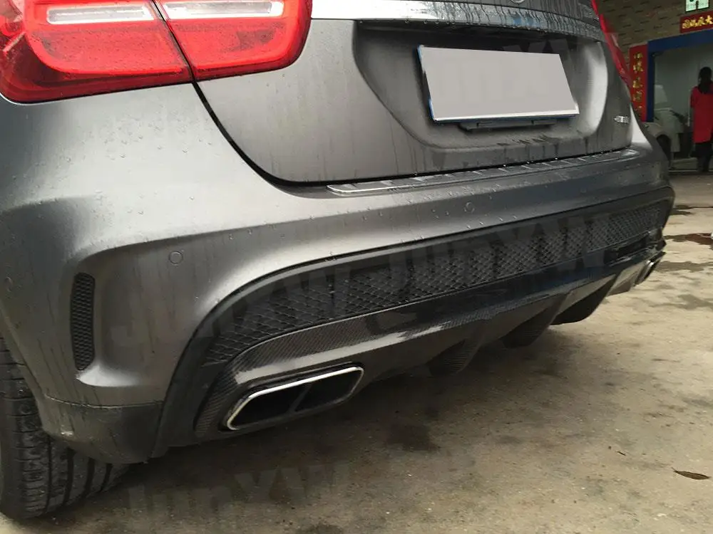 O Style углеродное волокно диффузор для заднего бампера Mercedes Benz GLA 2015-2018 сплиттеры