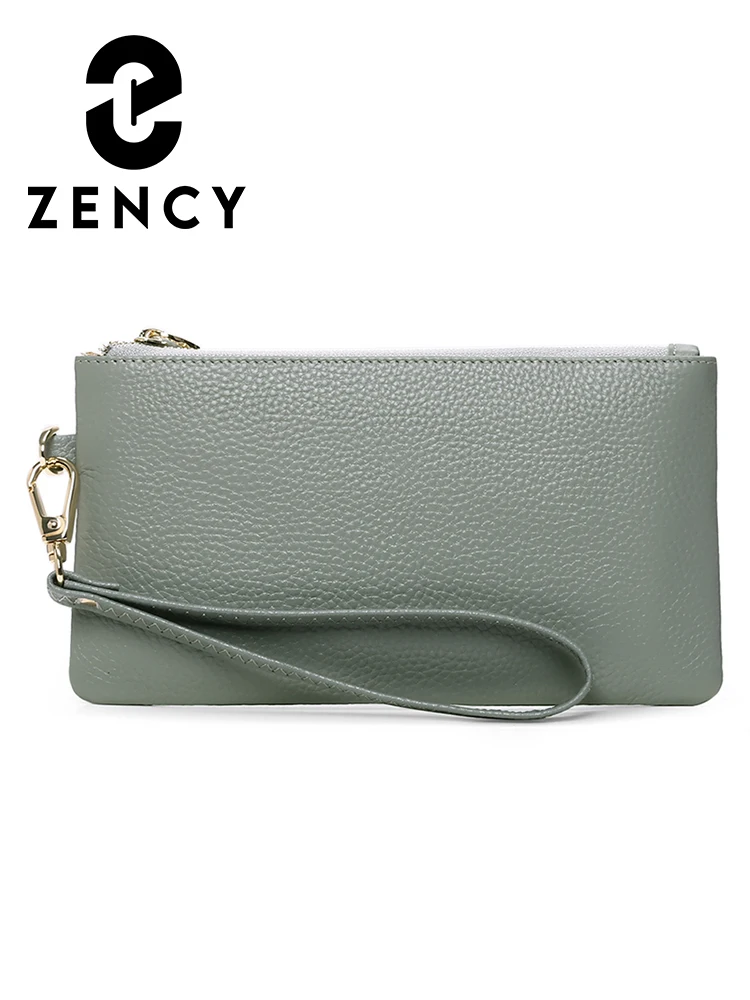 

Zency Women's Genuine Leather Wallet Simple Long Money Bag Tassel Clutch Coin Purse Card Holders New Female Zipper Phone Pouch