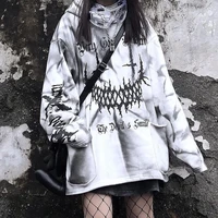thin tie dye hoodie anime harajuku print pullover autumn fashion hoodies japan devil women casual streetwear gothic sweatshirt