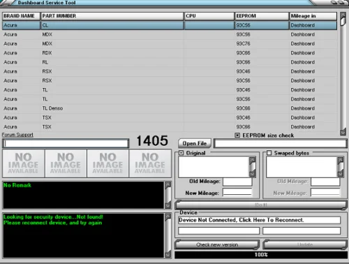 2019 DASHBOARD SERVICE TOOL 1.8 MILEAGE CALIBRATION