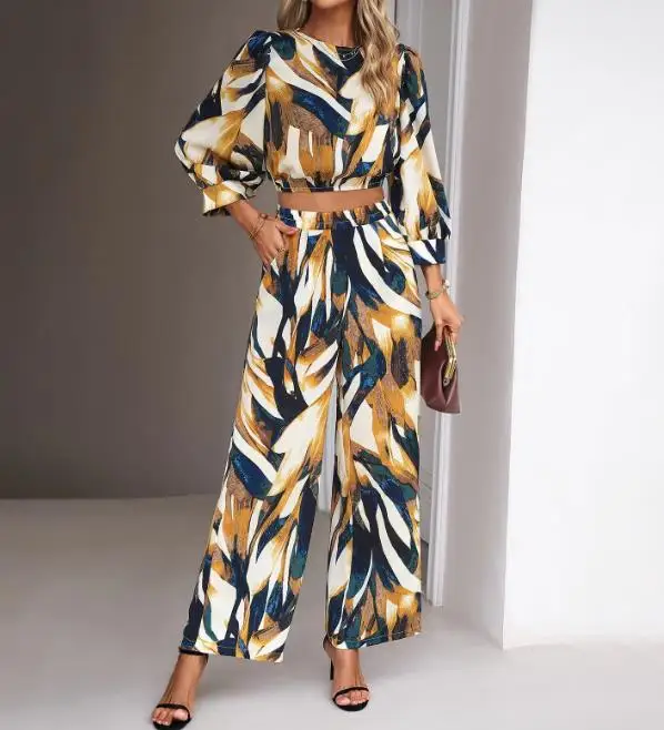 

Two Piece Set Women Outfit 2023 Autumn Girls Fresh Sweet Printed Long Sleeve Top & Fashion Casual Pants Set Streetwear Clothes