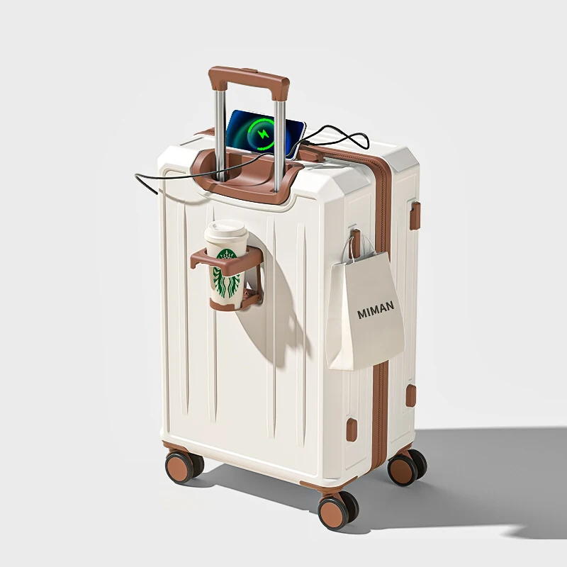 Дорожный чемодан на колесиках с двойным интерфейсом USB Type-C