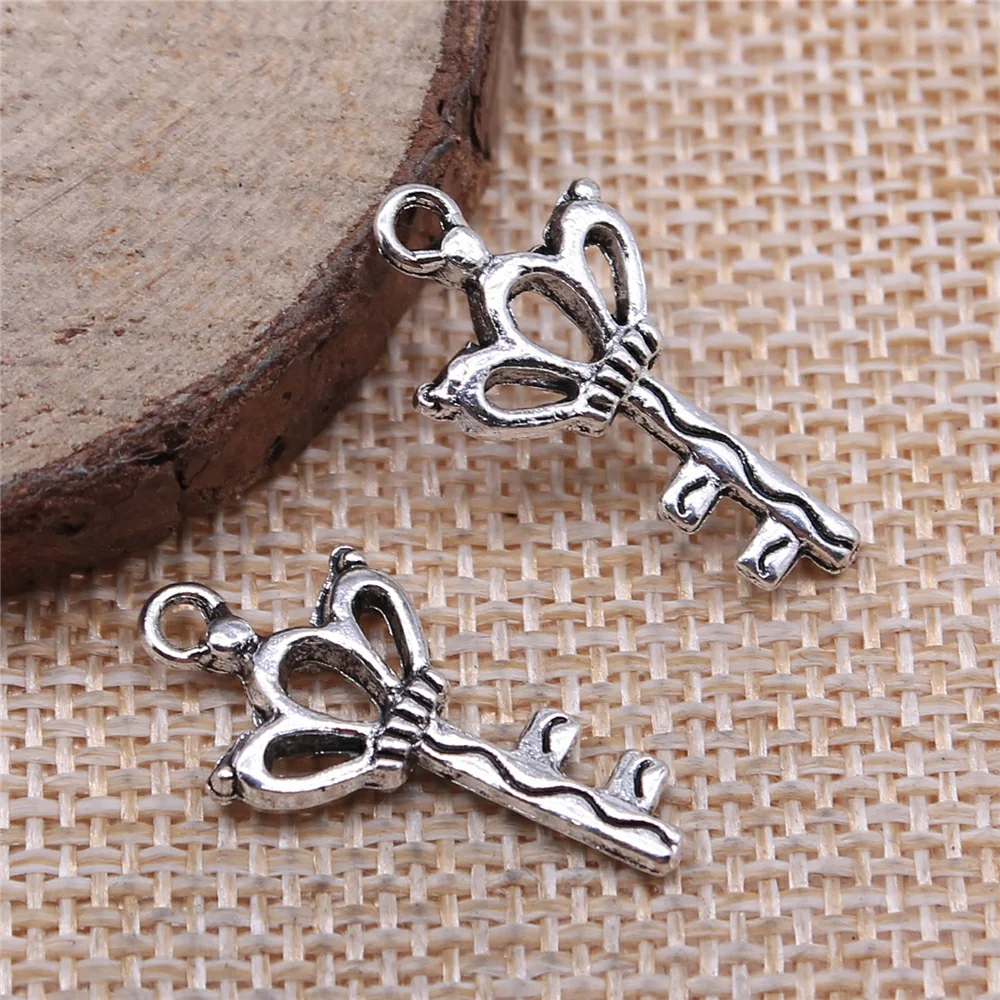 

150pcs 25x12mm Key Charms Wholesale Antique Silver Color Pendant Charms Wholesale Jewelry Findings For Jewelry Making