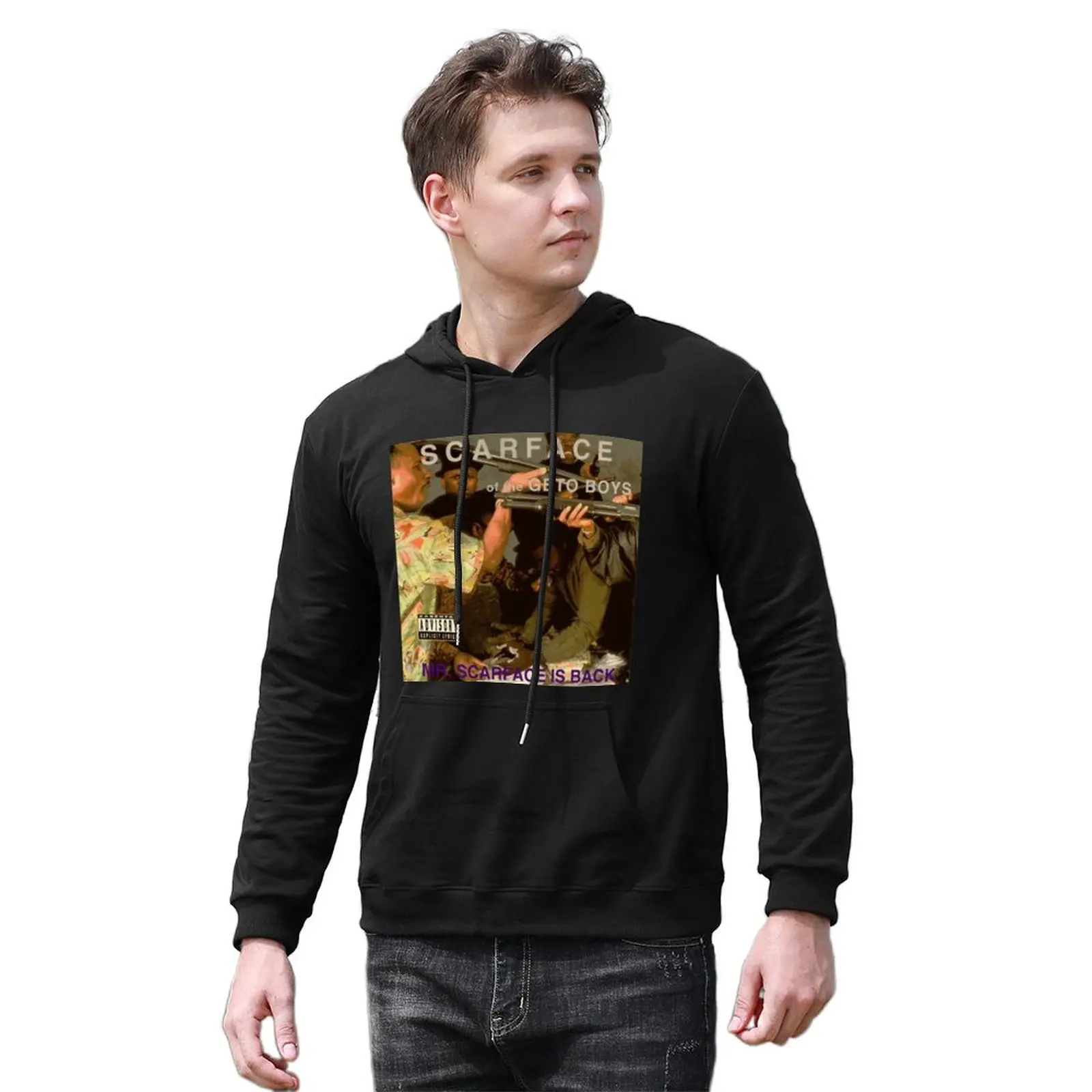 

Мужская хлопковая Толстовка Mr Scarface Is Back с капюшоном, с длинным рукавом
