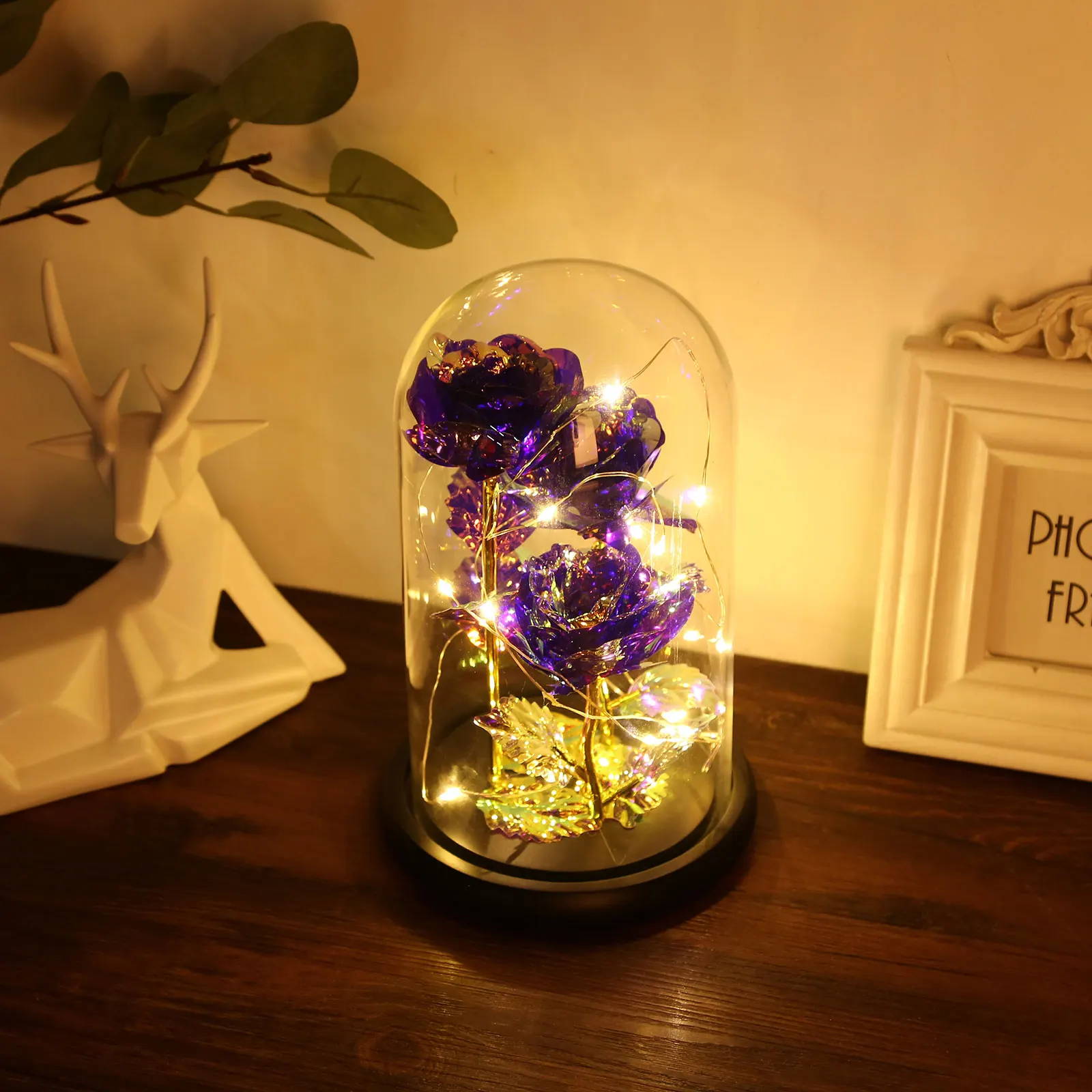 

Розовое украшение из золотой фольги, искусство, никогда не выцветает Роза светодиодный светильник кой, уникальный подарок для женщин, товар...