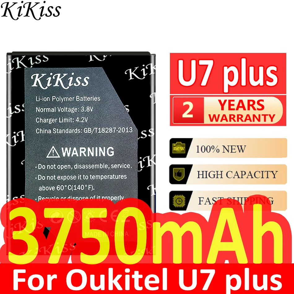 

KiKiss для Oukitel U7 Plus 3750 мАч аккумулятор для Oukitel U7plus Сменные резервные батареи + номер отслеживания