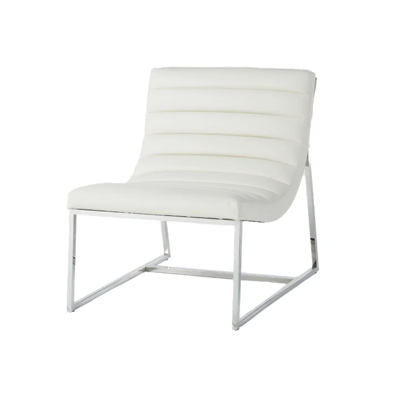 

Noble House Patrick Modern Faux Leather Accent Slipper Chair, White