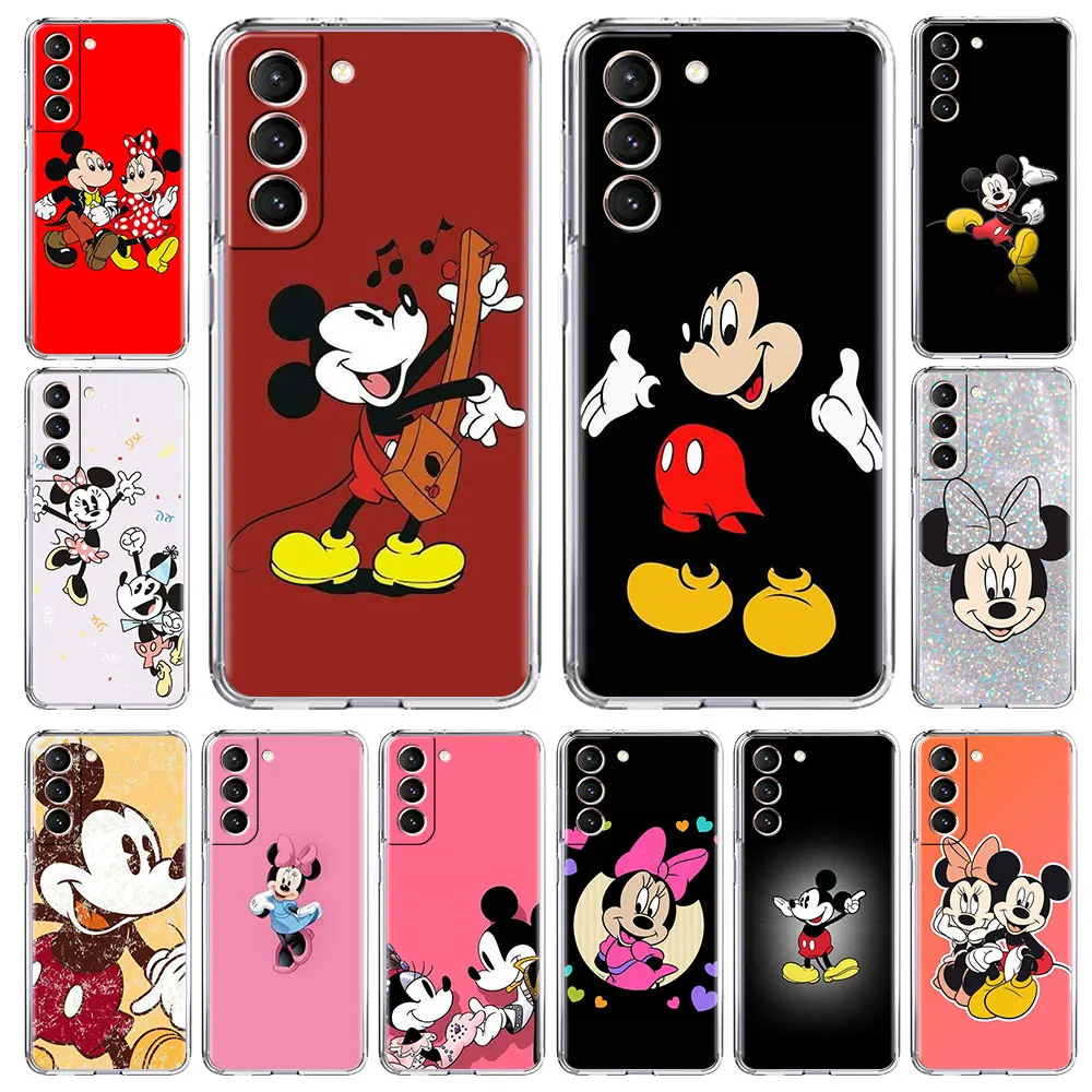 

Clear Case For Samsung Galaxy S22 S20 FE S21 5G S10 S9 Plus Note 10 20 Lite Transparent Phone Cover Mickey Mouse Cartoon Pink