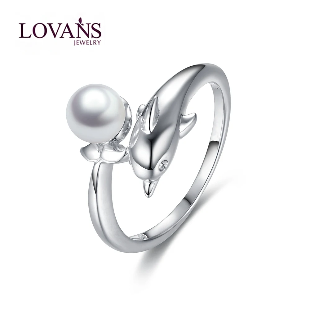 

Lovans 2022 S925 Silver Ring For Women Zirconia Shell Pearl Dophin Band Ring Jewelry Finger Rings Cocktail Party Bridal Wedding