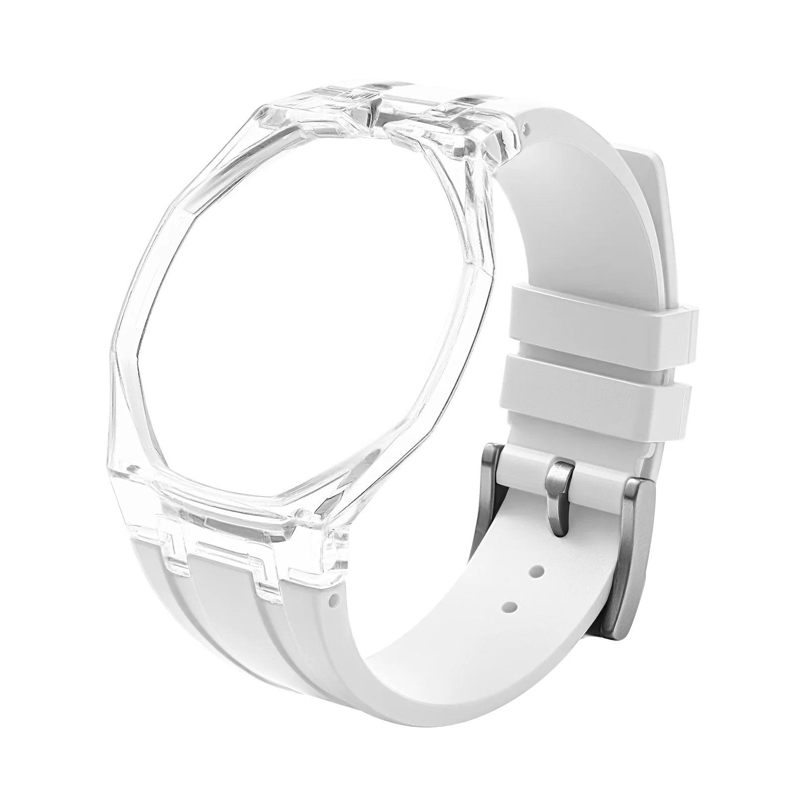 Фото Прозрачный чехол + силиконовый ремешок для часов Swatch x AP Royal POP, комплект для модификации карманных часов, превращающий их в наручные часы. №5