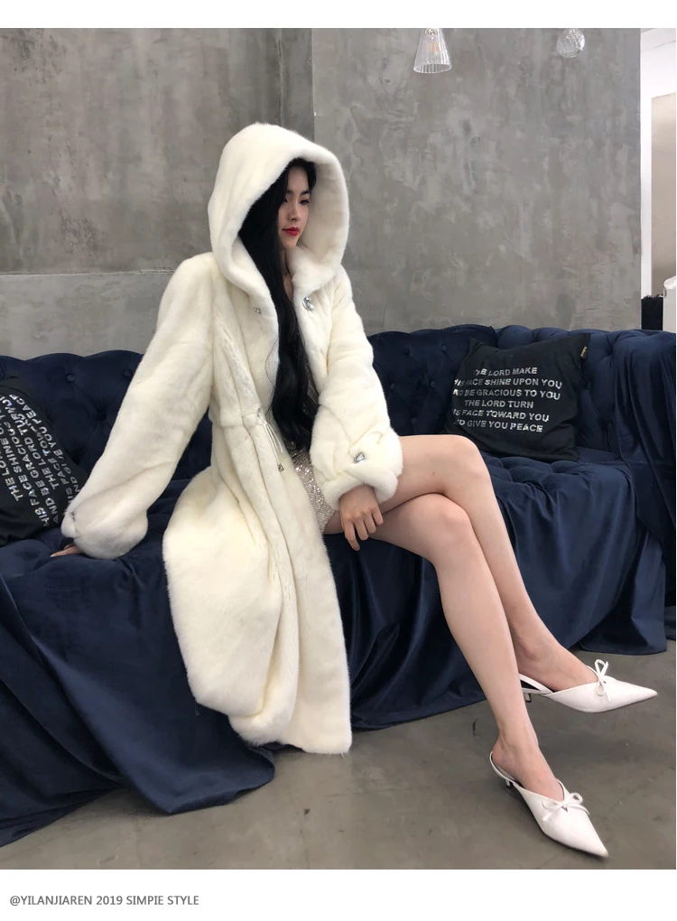 Real Women's Winter Coats Winter Women's Cold Coat Fur Thick Winter Office Lady Other Fur Yes Real Fur Overcoat enlarge