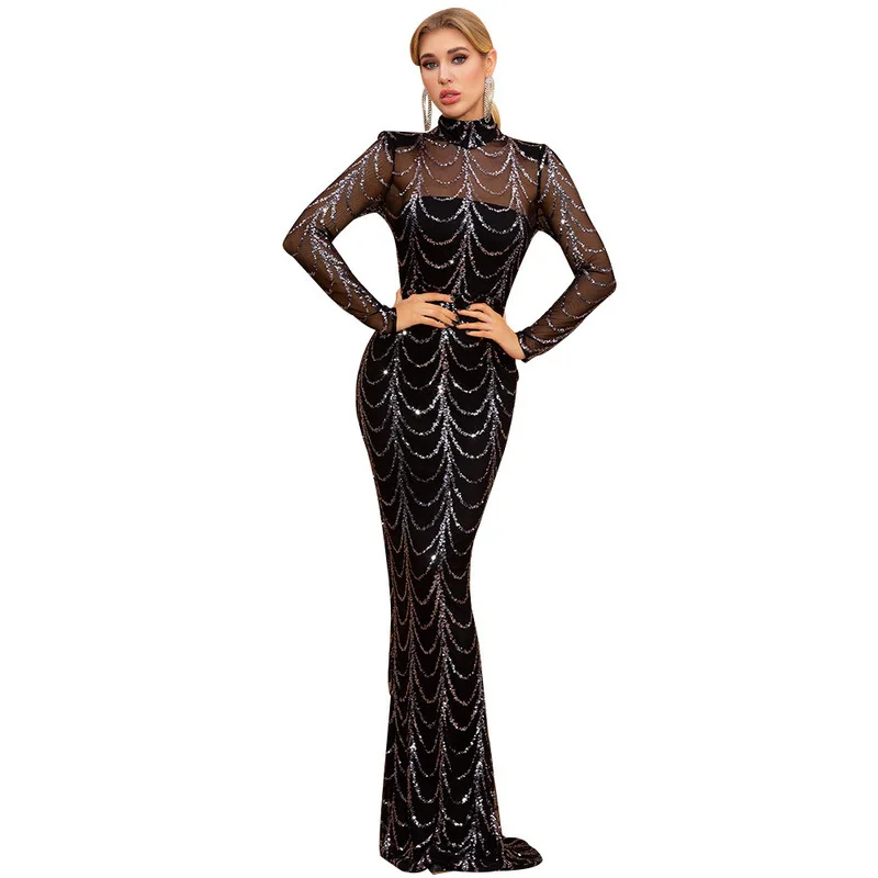 

Luxury Designer Evening Party Dresses Women 2022 Elegant Cocktail Prom Formal Maxi Clothes Sexy Sequin Ceremony Birthday Outfits