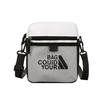 canvas shoulder bag for women with bear pendant mini messenger bag fashion crossbody bag with net pocket zipper solid colo