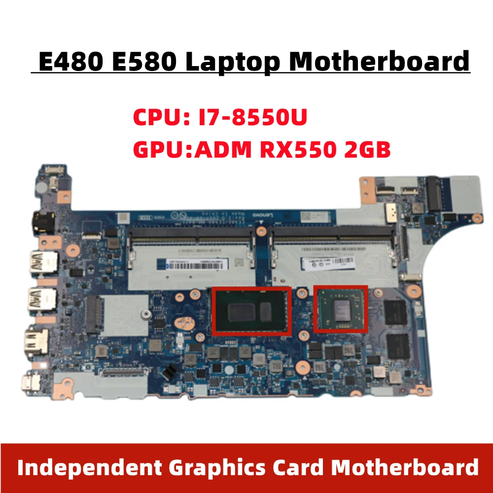 Для Lenovo ThinkPad E480 E580 независимая материнская плата m-rx550 2 Гб I7-8550U 01LW201 01LW200 01LW199 01LW920 01LW922