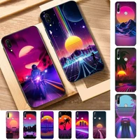 synthwave retro 80s neon colorful phone case for huawei y 6 9 7 5 8s prime 2019 2018 enjoy 7 plus
