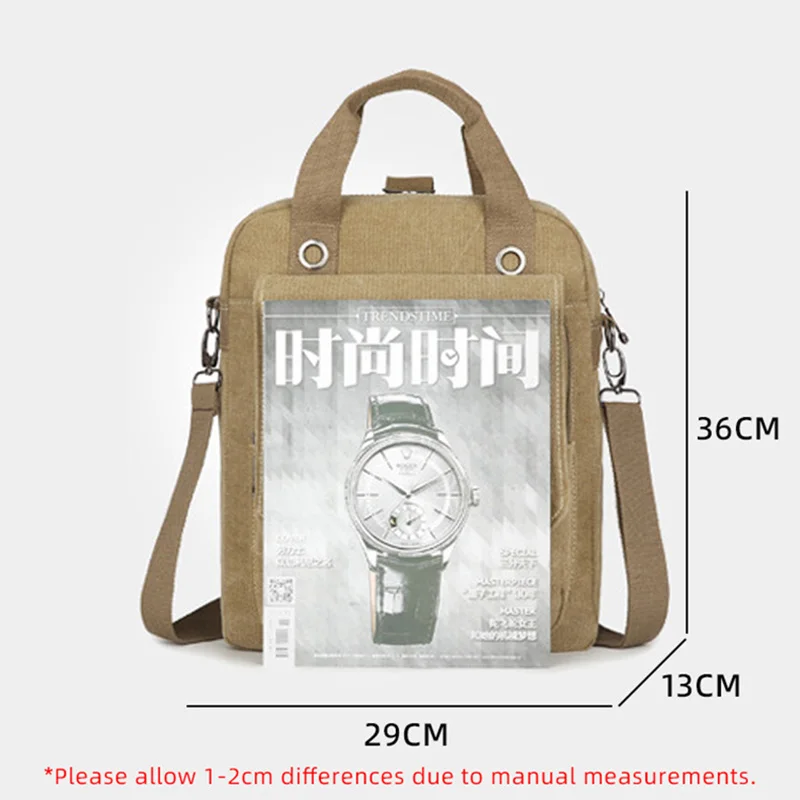 Мужская многофункциональная сумка через плечо из холста