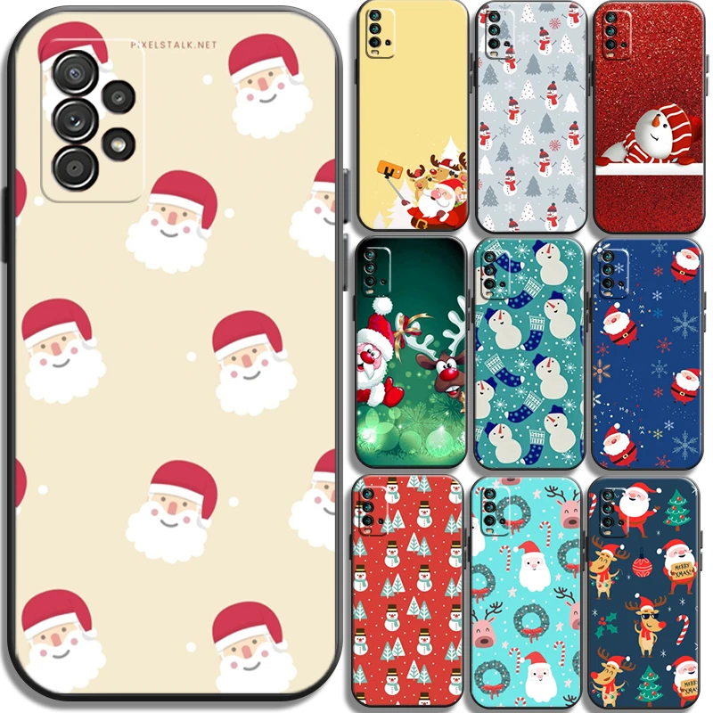 

Christmas Snowman Deer Phone Cases For Xiaomi Redmi 9AT 9 9T 9A 9C Redmi Note 9 9 Pro 9S 9 Pro 5G Coque Soft TPU Carcasa