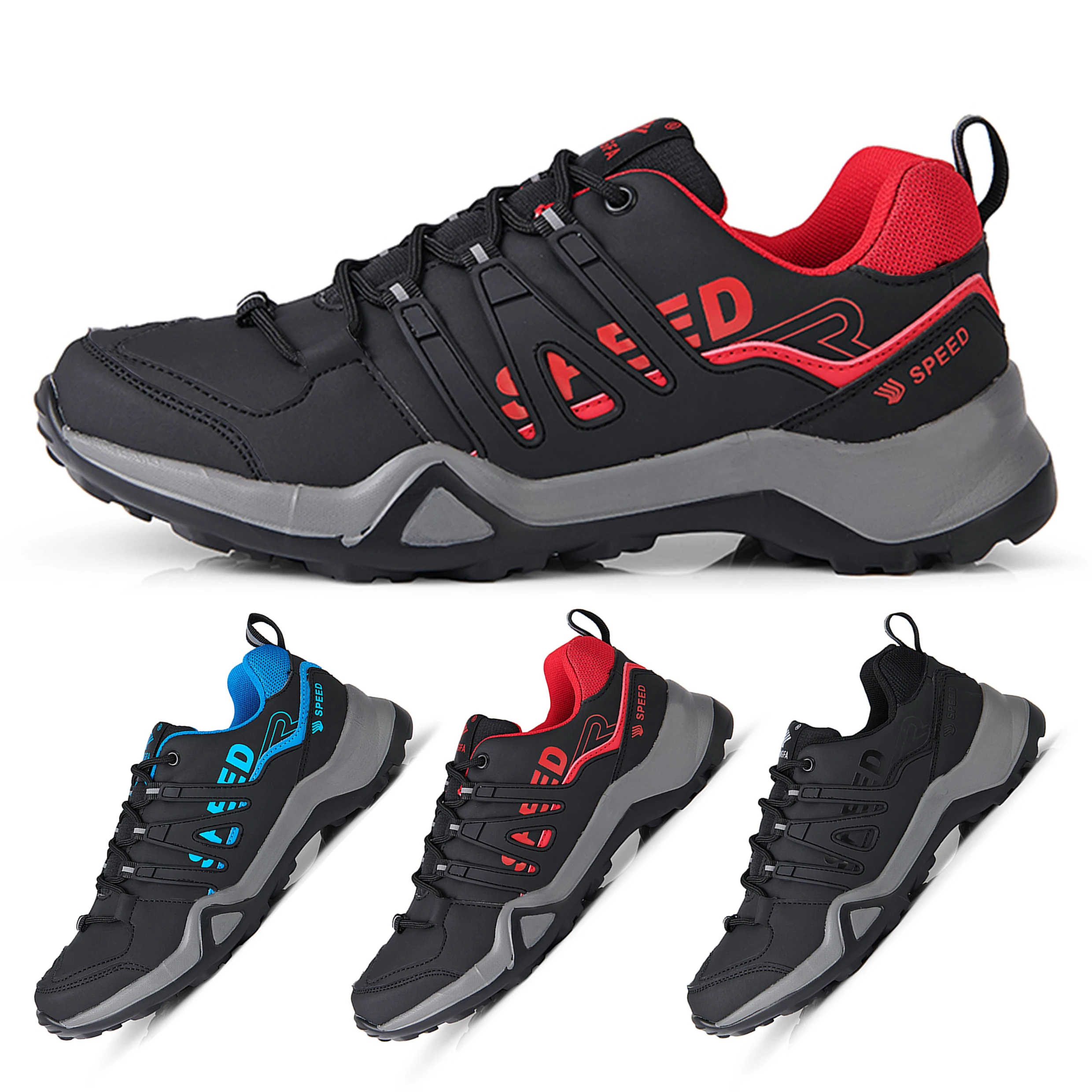 

Men's Outdoor Casual Hiking Shoes Fashion Contrast Color Hiking Shoes Breathable Lace Up Large Size Hiking Sneakers