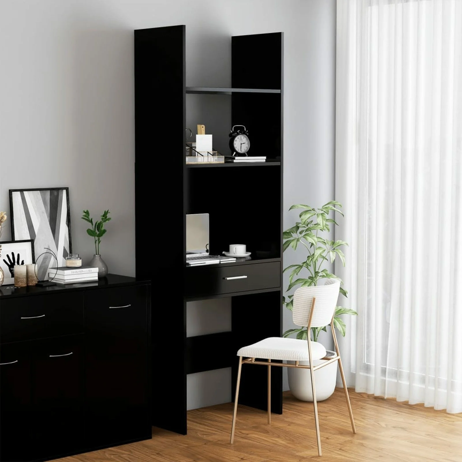 

Book Cabinet Black 23.6"x13.8"x70.9" Chipboard