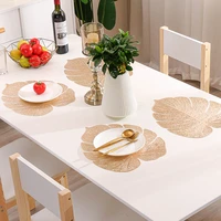 set of 6 pvc placemats hollow out flowers place mats for dining table pressed vinyl blooming leaf table mats for christmas home