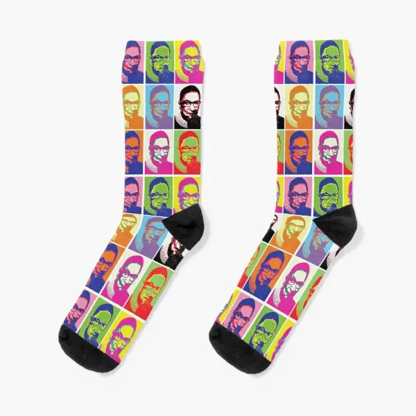 

Notorious Rbg Pop Art Blast Crew Socks Cute Best Sports Short Comfortable Funny Pattern Unisex Cotton Women Ladies Black