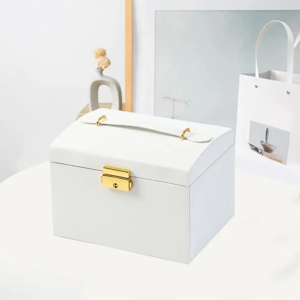 

Полезная шкатулка для ювелирных изделий со съемным ящиком, компактная шкатулка для ювелирных изделий, шкатулка для хранения ювелирных изделий с защитой от пыли для девочек