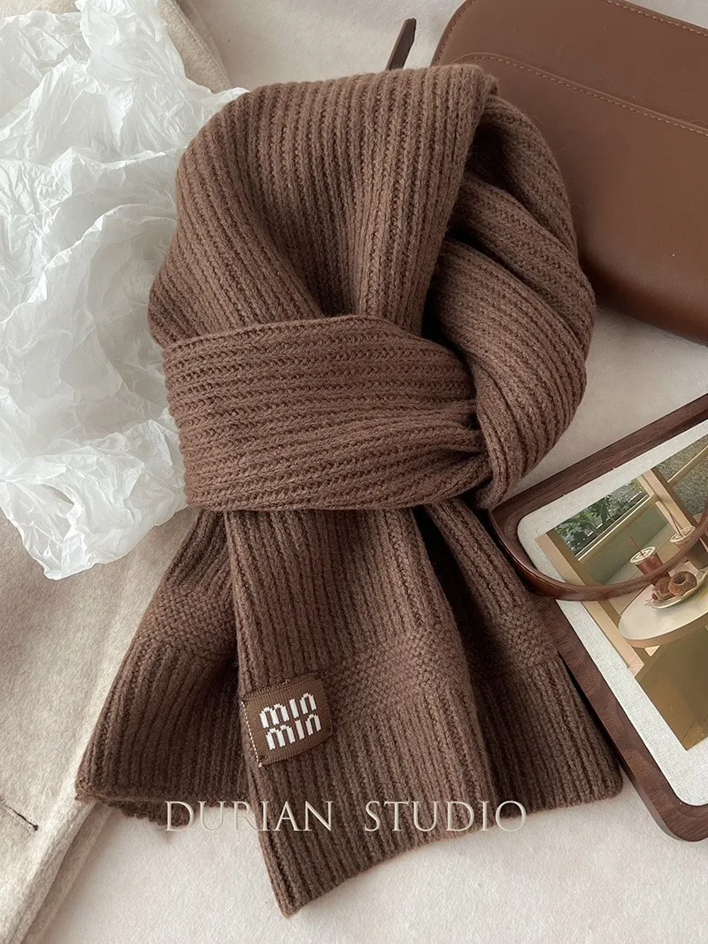 2024 новая корейская версия ангоры красный мягкий восковой вязаный шарф высокого