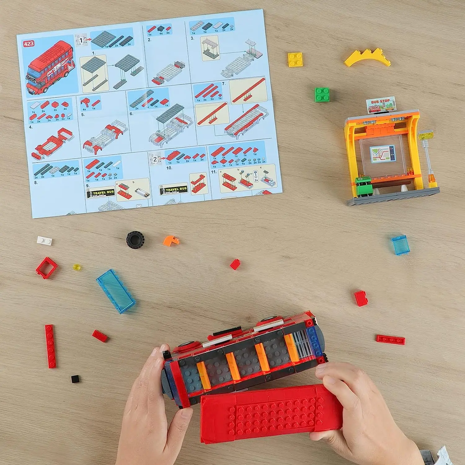 Город Лондон автобусная станция строительные блоки двухэтажные Лондонские