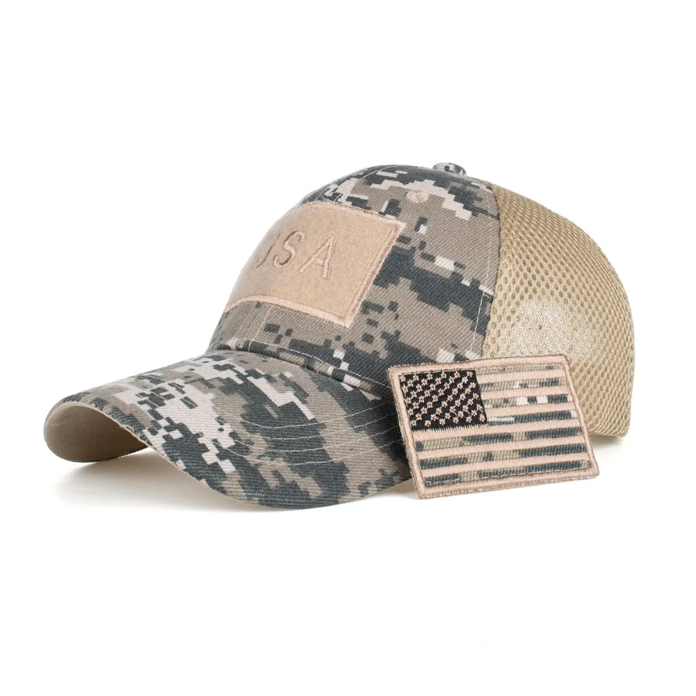Gorra de béisbol con bandera de camuflaje para hombre, sombrero de papá táctico para deportes al aire libre, sombreros de caza casuales, gorras militares