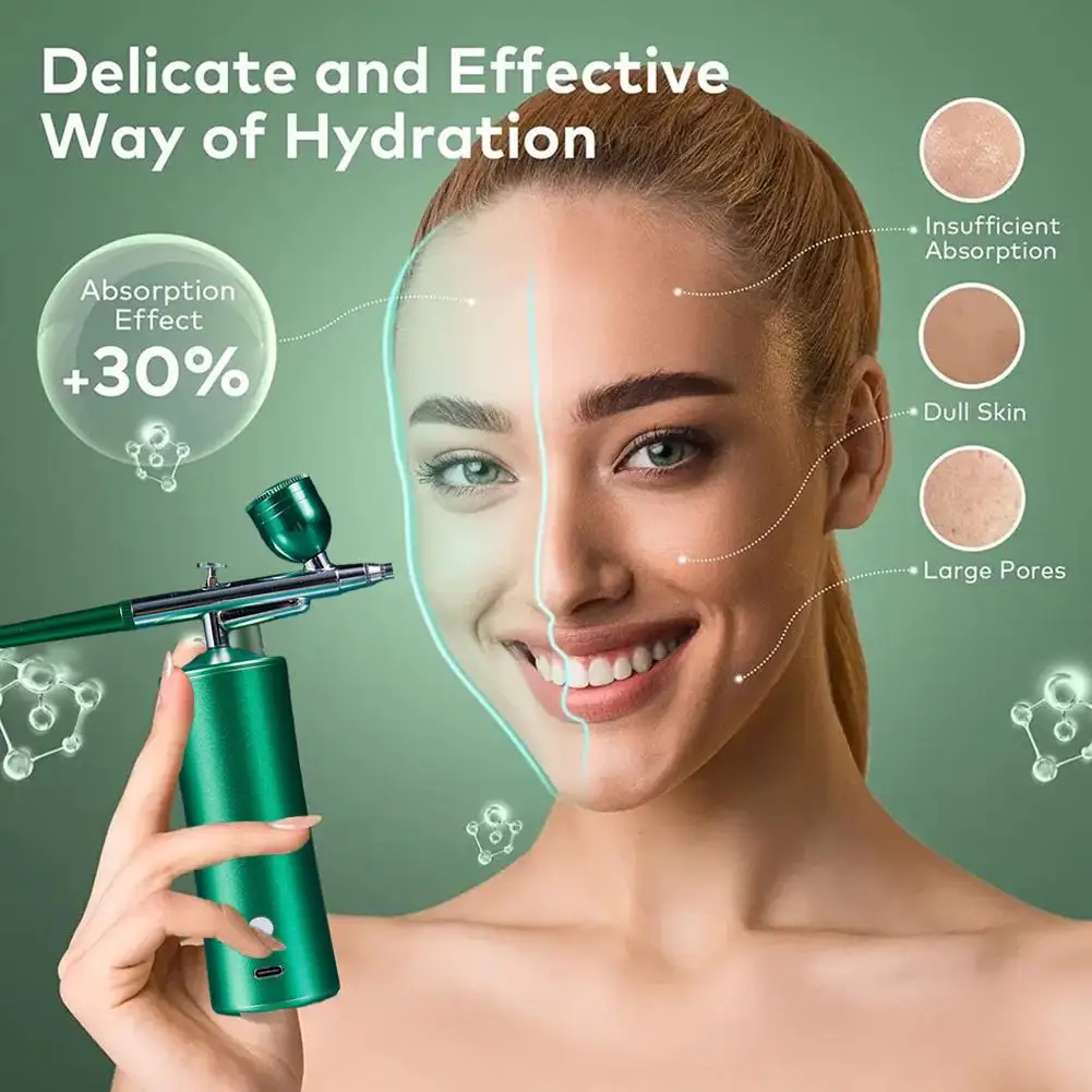 

New Mini Oxygen Injector Nano Fog Mist Sprayer Air Compressor Kit For Nail Tattoo Art Beauty Decoration Paint Spray Gun Too A0Z7